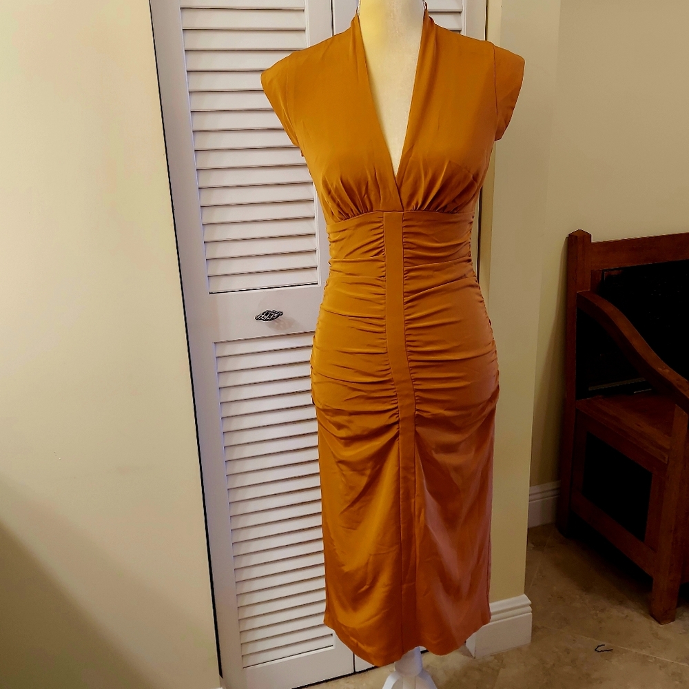 Nicole Miller Silk Figure Hugging Dress Size 4
